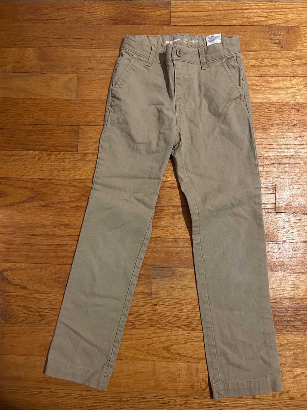 Old Navy Boys' Khaki Straight-Leg Pants Size 7 skinny